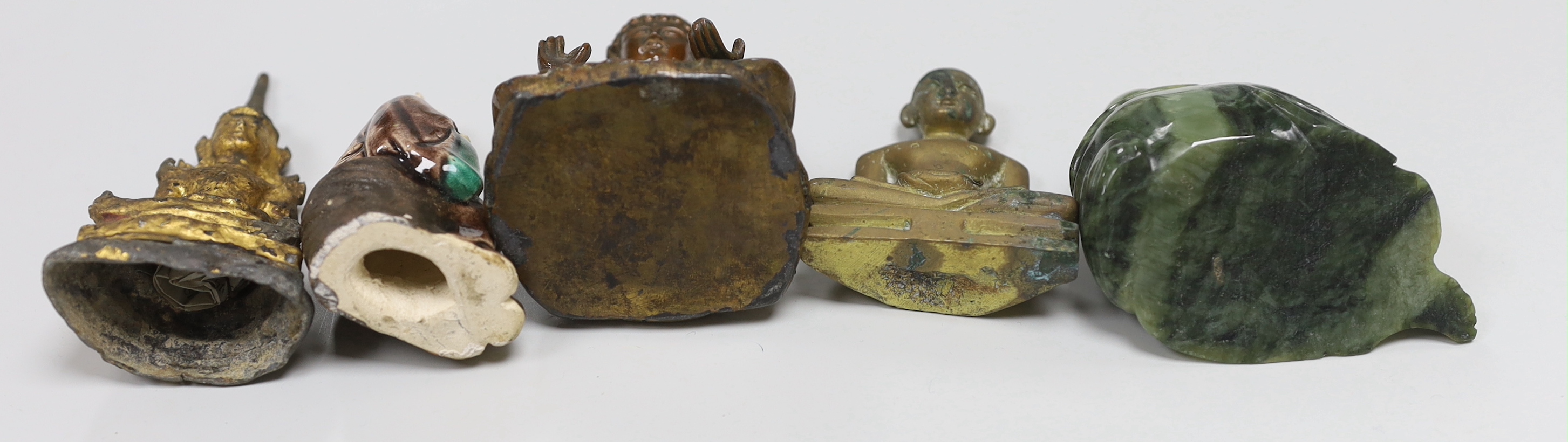 A group of Burmese, Chinese and Indian figures of deities, tallest 14.8cm (8)